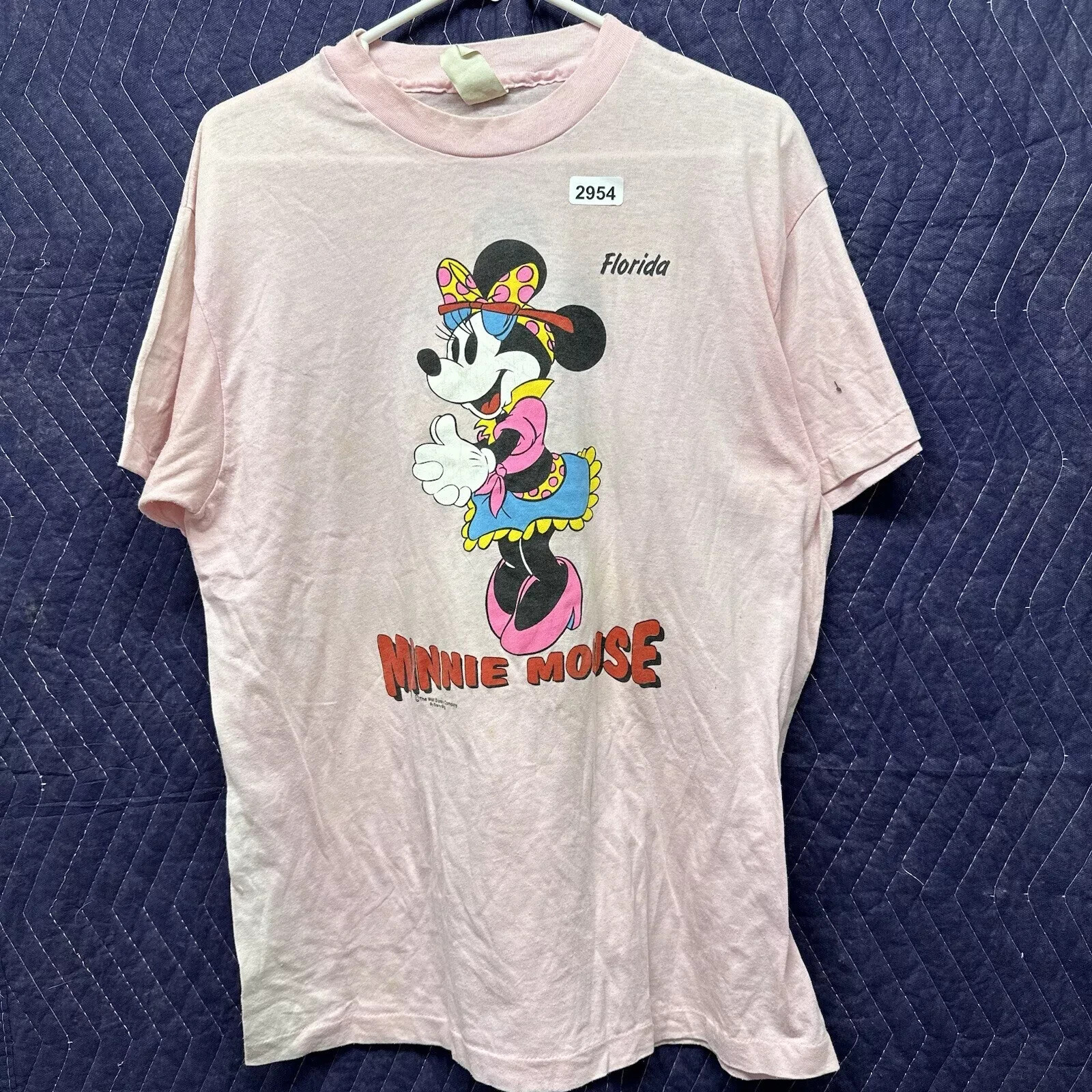 Vintage Minnie Mouse Shirt Adult Extra Large Pink Short Sleeve  Men's 90's