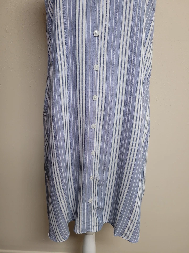 NUEVO CON ETIQUETAS SALTY LEMON Vestido Para Mujer Sin Mangas Cuello Redondo Rayas Con Cordones Espalda.Talla S Foto 3 de 4