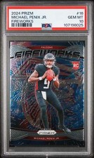 Graded 2024 Panini Prizm Michael Penix Jr #16 Fireworks RC Football Card PSA 10