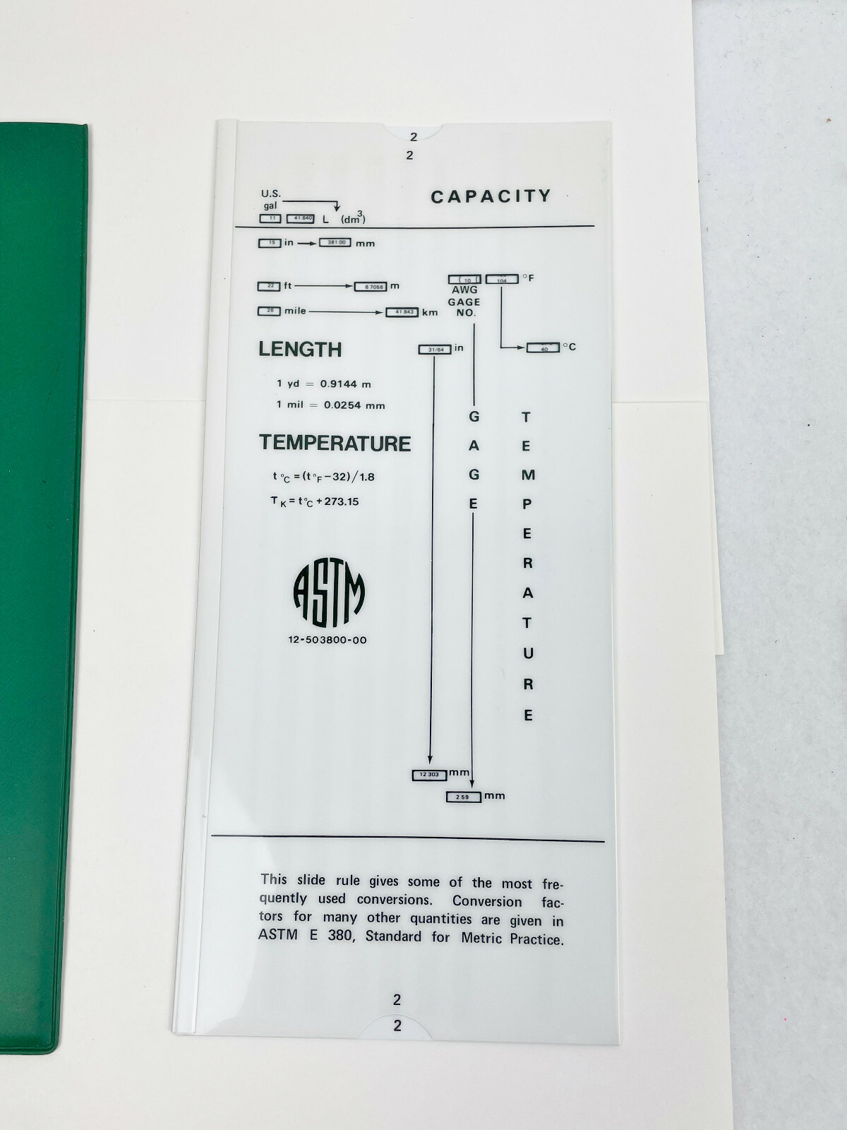 RÈGLE DE DIAPOSITIVES VINTAGE ASTM CONVERSION AVEC MANCHE eBay
