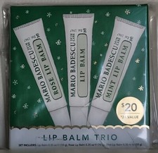 Mario Badescu 3-Piece Lip Balm Trio Rose Mint Original 0.35 oz. each NEW NIB