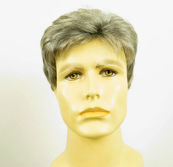 Perruque homme cheveux naturels gris Sébastien 44 postiche capillaire poivre et sel