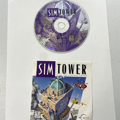 Vintage Sim Tower, The Vertical Empire MAXIS 1995 PC CD-ROM - GC - No Case