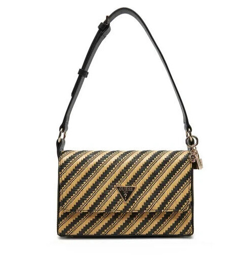 GUESS HWWG92 10190 SIMONA FLAP SHOULDER BAG BORSA DA SPALLA DONNA RAFIA NATURAL