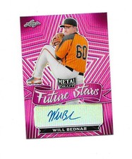 2021 Leaf Metal Draft Auto RC SP Pink ref Future Star Will Bednar Giants #10/20