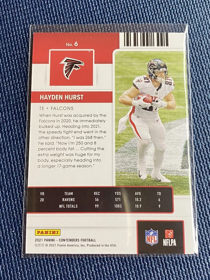 2021 PANINI CONTENDERS 💎HAYDEN HURST SEASON TICKET 96/199 ATLANTA🔥 - Image 2 of 3