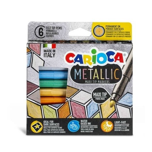 Pennarelli punta fine Carioca Metallic conf. da 6 colori assortiti 43161