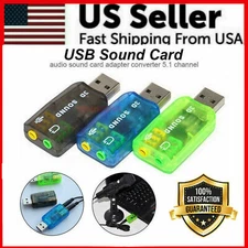 5.1 USB to 3.5mm Mic Headphone Jack Stereo Headset 3D Sound Card Audio Adapter