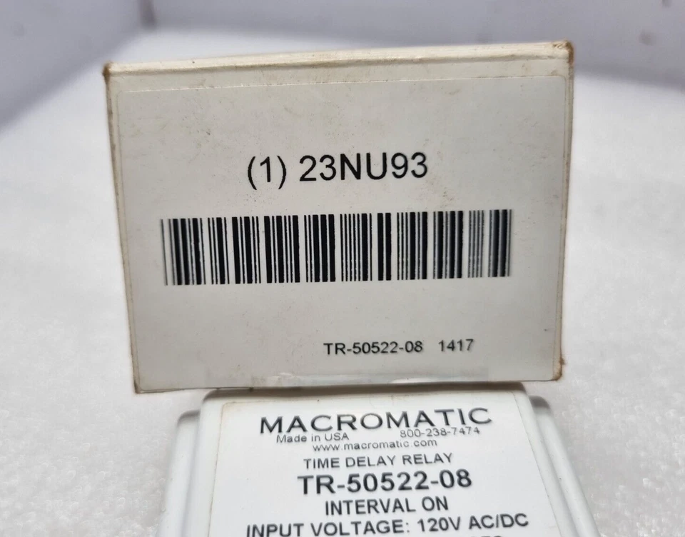Macromatic TR-50522-08 Time Delay Relay Input Voltage 120V AC/DC Time Range 0.6- - Image 2 of 4
