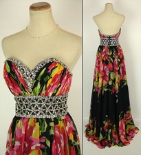 Paparazzi by Mori Lee $400 Size 2 Strapless Ball Long Gown Prom Formal Multi