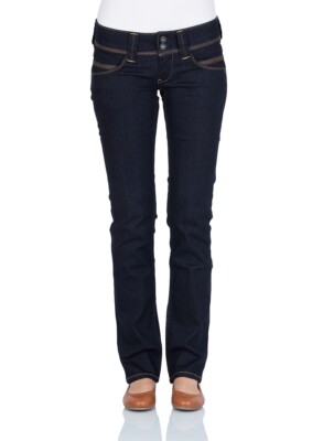 Pepe Jeans Damen Jeans Venus - Regular Fit - Blau - Rinse Plus W24-W34  Stretch