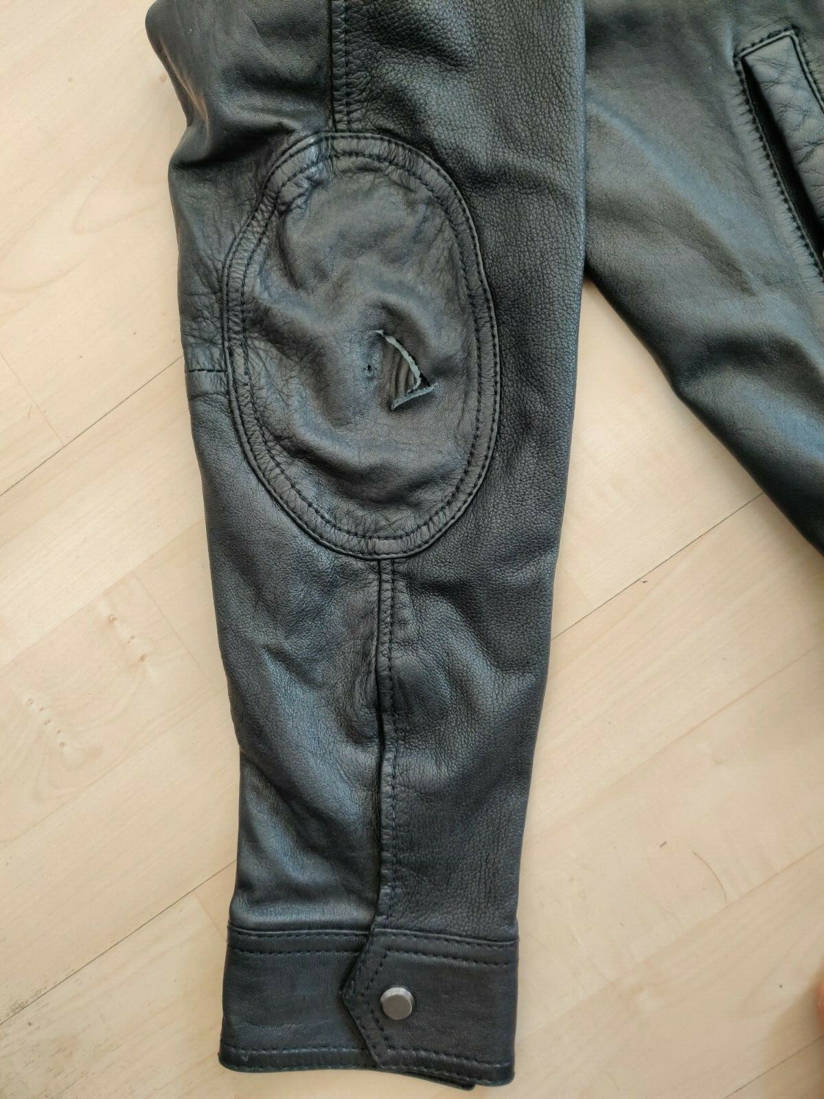 New with Defect Zara Men Leather Jacket M Black 0706/356 jeans shirt biker image 10
