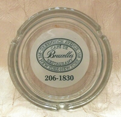Cafe De Bruxelles Vintage Ash Tray New York NY 5 Star Restaurant Closed