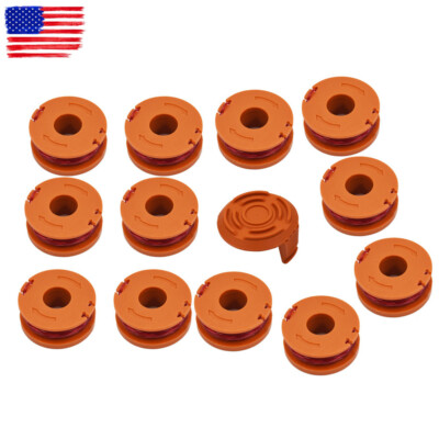12 Pack WA0010 For Worx Replacement Spool Line String Trimmer Weed Eater W/ Cap
