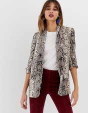 Stradivarius Snake Print Blazer Medium