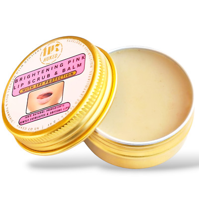 Pink Lip Scrub and Balm Brightening with Sun Protection - SPF | 20g | Made in UK
