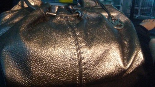 michael kors gunmetal handbag