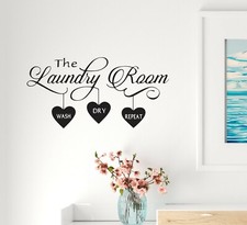 Wall Decal Laundry Room Washing Dry Funny Art Vinyl Decor Black gz515