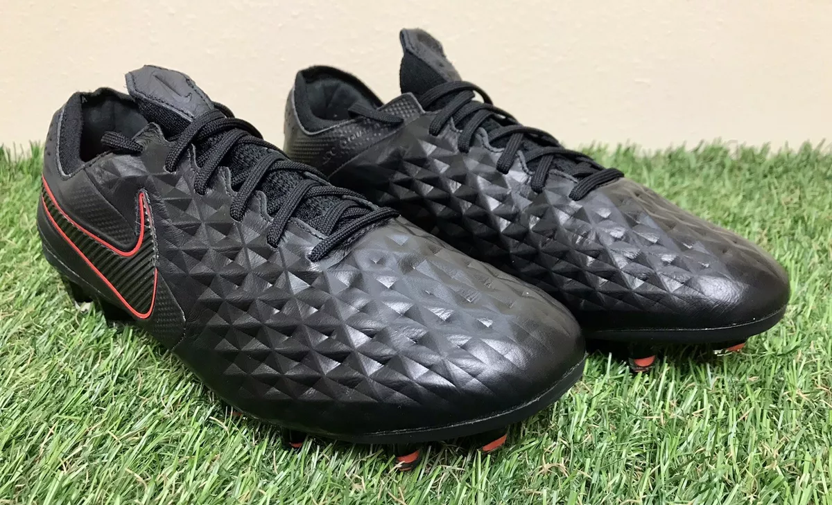 Nike Tiempo Legend 8 Elite FG Cleats-Black/Red AT5293-060 Mens Size 8/ Wmn's 9.5