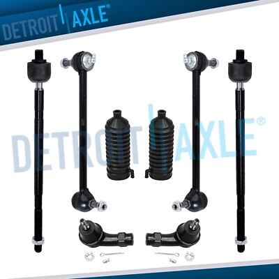 8pc Front Inner Outer Tie Rods and Sway Bars for 2002 2003 2004 Ford Focus SVT