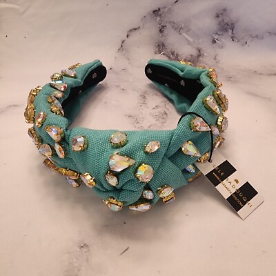 Lele Sadoughi Turquoise Jeweled Knotted Headband s-l400.jpg main image 3