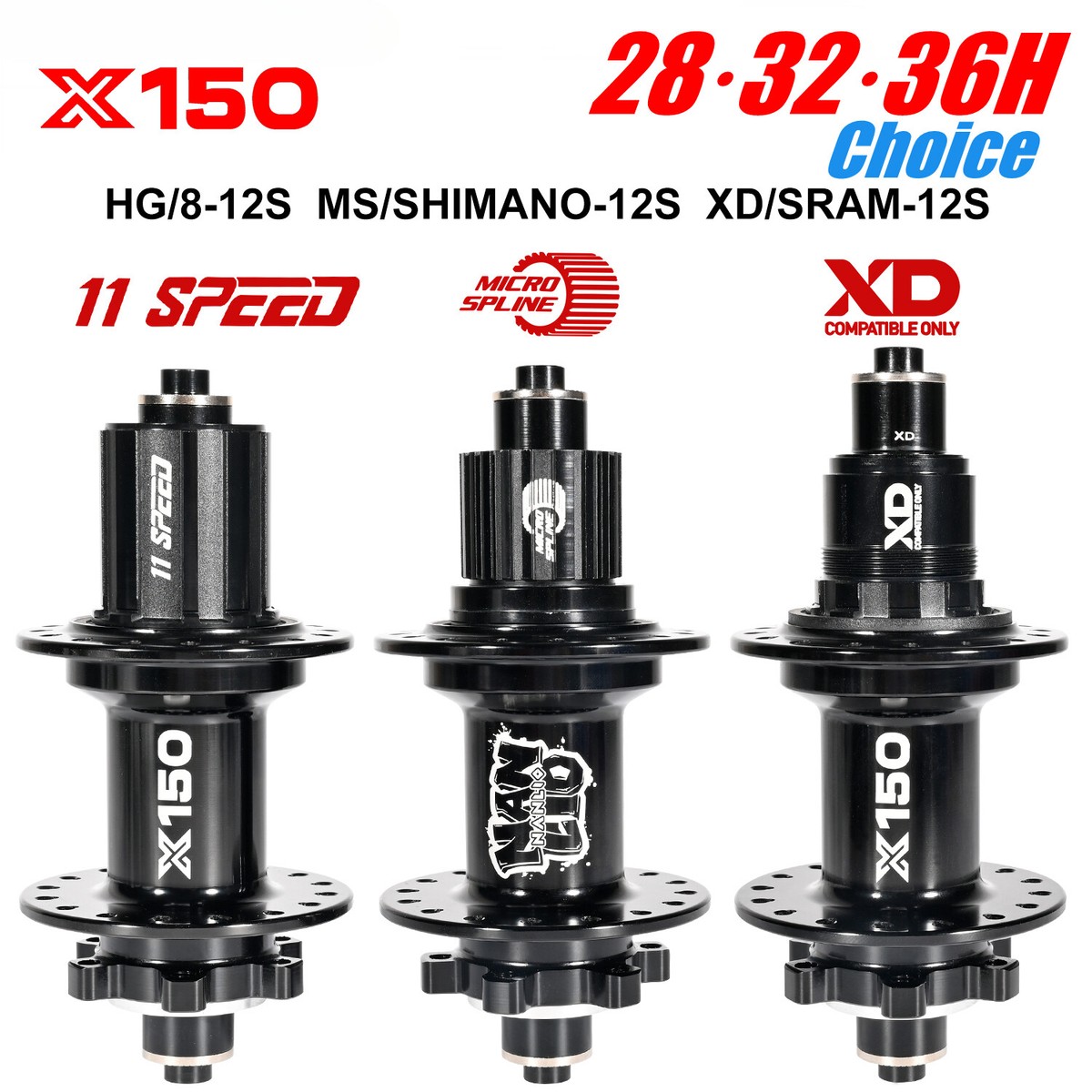 Mountain Bike Noisy Hubs 6 Pawls 150T 3 Ratchet Hub HG MS XD 28 32