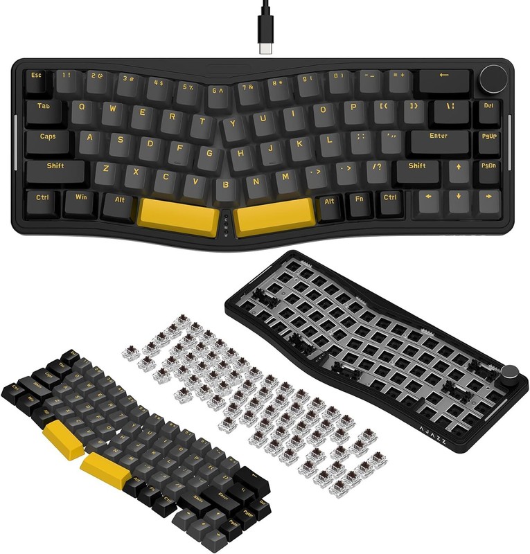 ATTACK SHARK AKS068 Alice Layout Wired Mechanical Keyboard Gasket Brown Switch