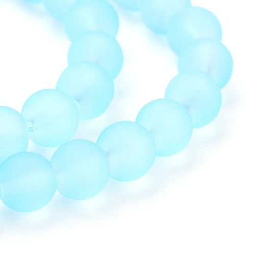 1Strand Transparent Glass Beads Frosted Round Mutli-Color for Jewelry Making - Picture 39 of 80