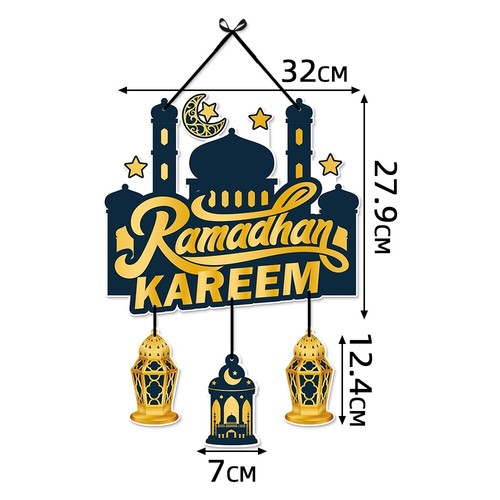Star Moon Mubarak Door Hanging Multiscene Hanging Pendants Ramadan Decoration - Picture 9 of 10