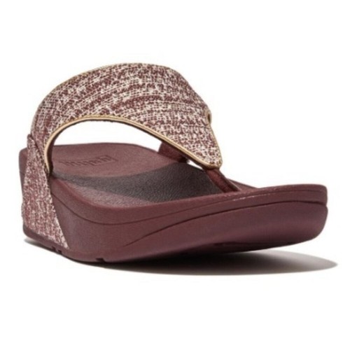 FitFlop Women's Lulu Shimmerweave Toe-Post Thong Sandal Clay Brown Size 7.5 NWB - Picture 6 of 6