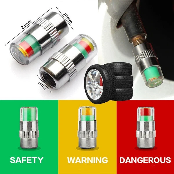 4 PCS SET 30 32 36PSI CAR TYRE PRESSURE MONITOR Valve Alert Cap