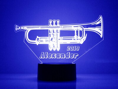 Trumpet Light -Personalized FREE- LED Light 16 Colors with Remote Musician Lamp