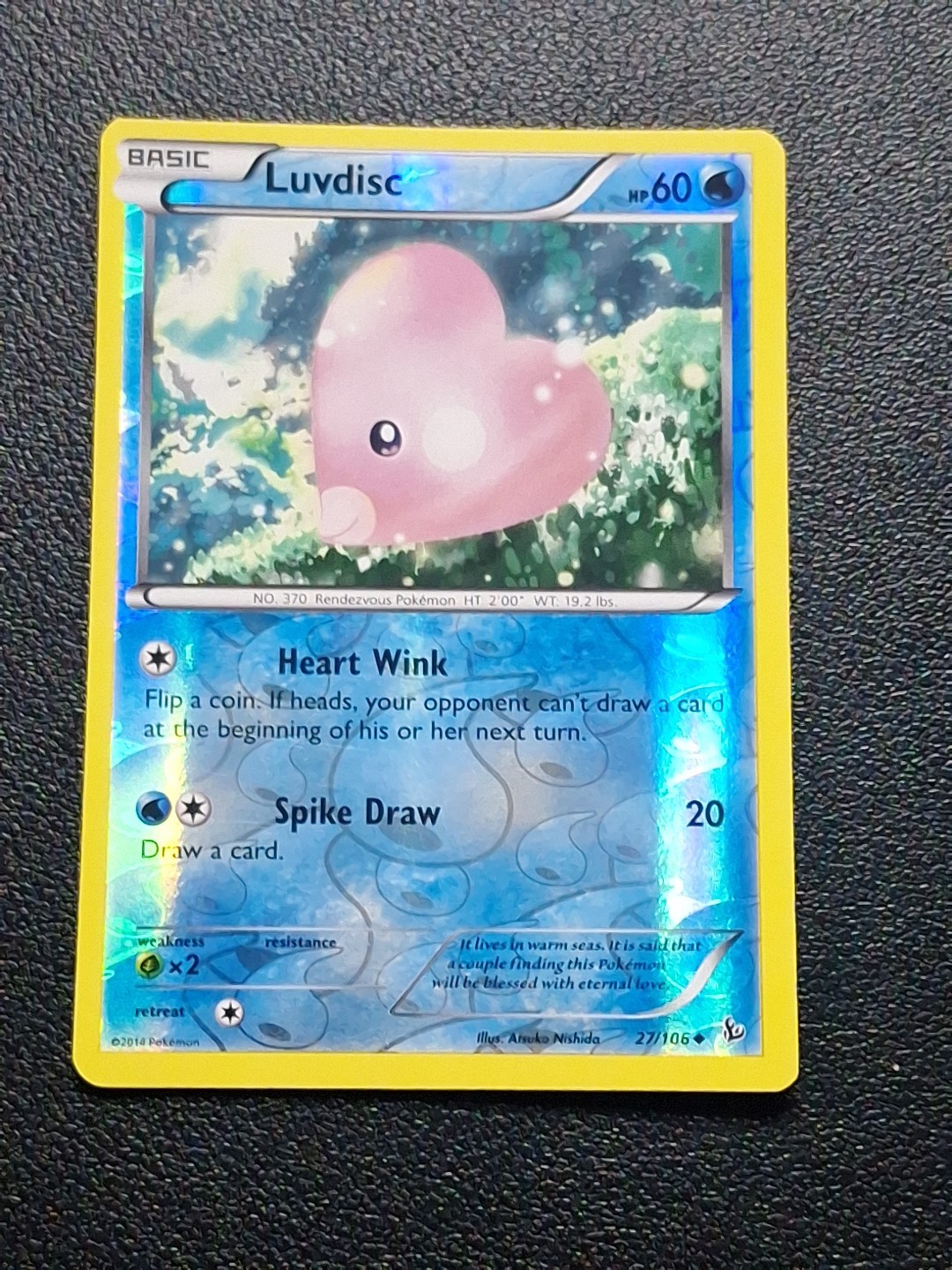 Luvdisc 27/106 Reverse Holo Flashfire Pokemon TCG Lightly Played