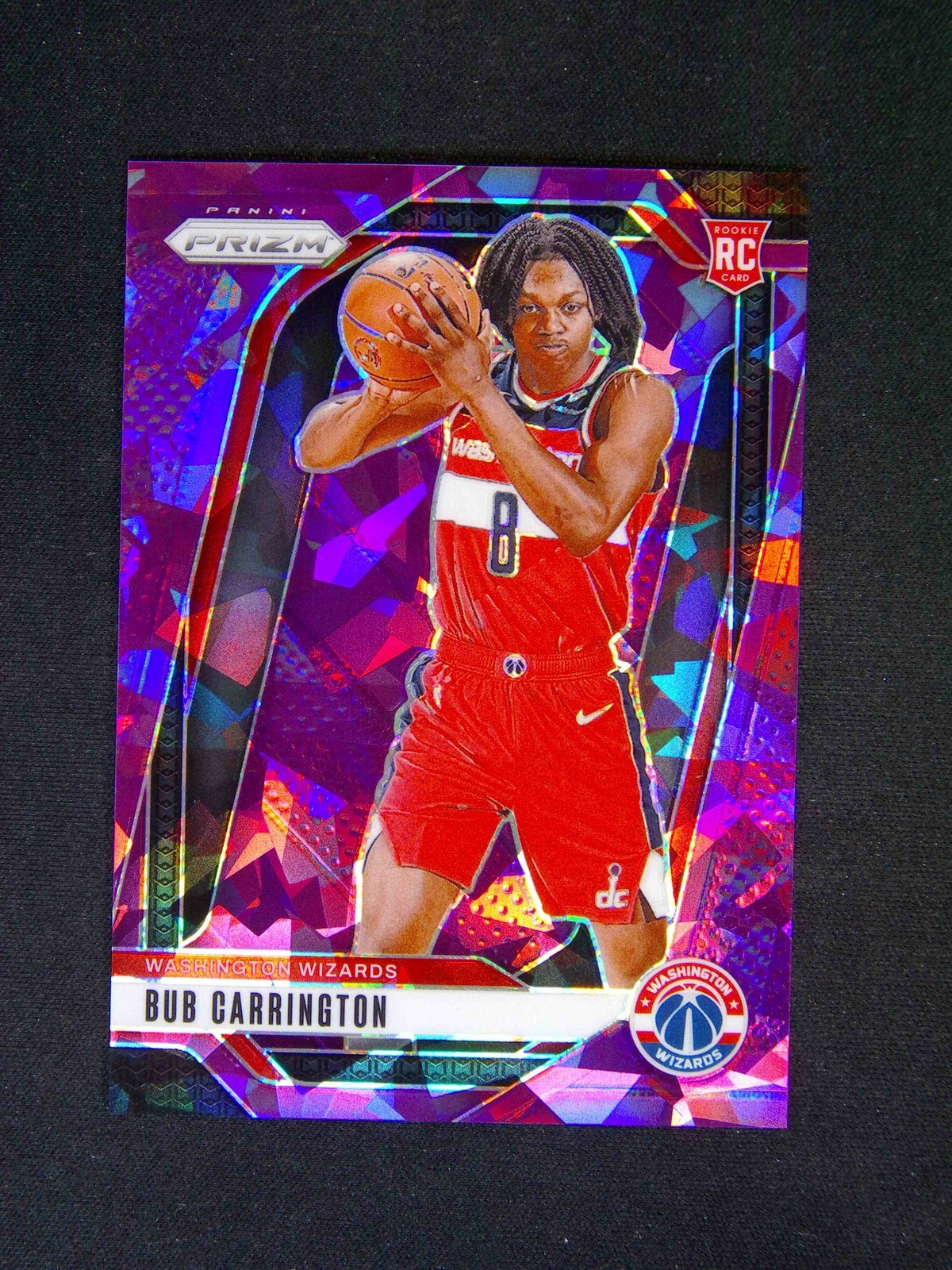 2024-25 Panini Prizm Bub Carrington #244 RC Rookie Purple Ice /149