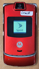 Motorola RAZR V3m - Fire Red  Sprint  Flip Phone - Very Rare Color / READ