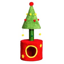 30in Cat Scratching Post with Cat House for Indoor Kitten, Small Cat Tree Tower