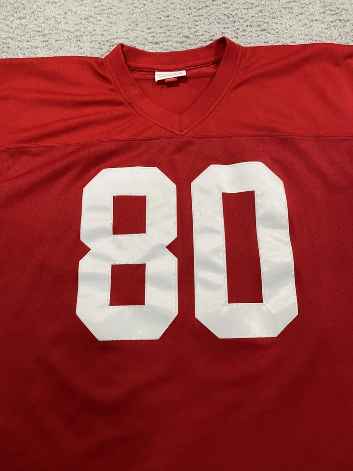 Camiseta deportiva de los San Francisco 49ers para hombre grande roja de fútbol americano de la NFL Jerry Rice retro 1990 Foto 2 de 4