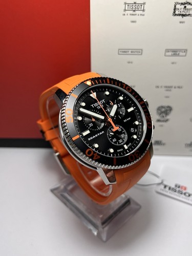 Tissot Seastar 1000 diver orange strap chronograph 45mm with box T120.417.17.051 - Bild 6 von 12