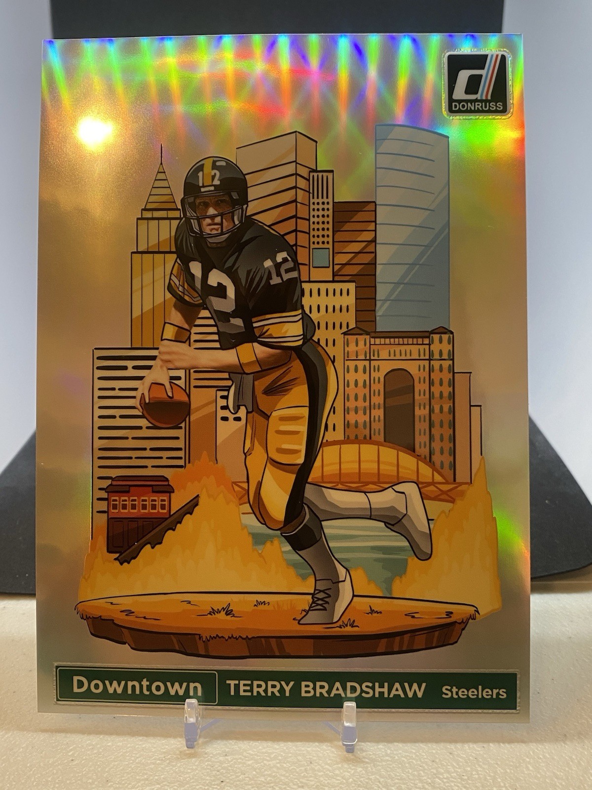 2024 Panini Donruss Terry Bradshaw Oversize Downtown #10 (Steelers, Legend)