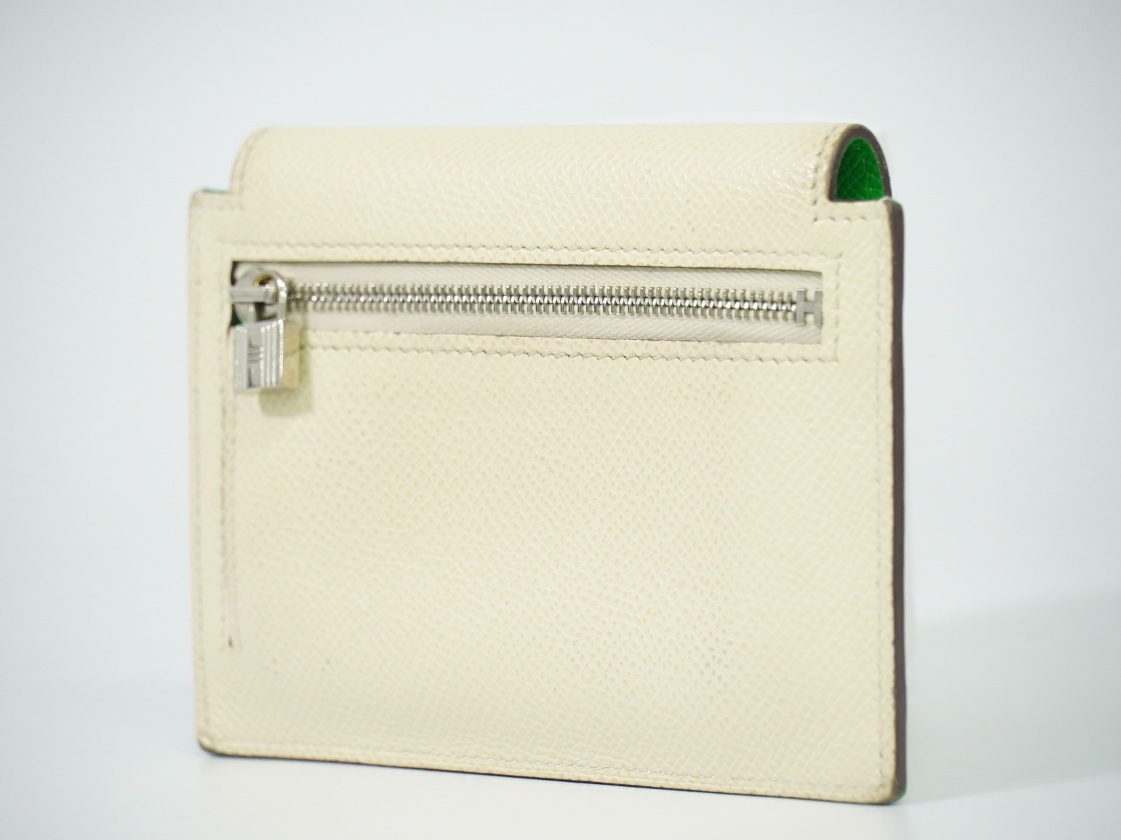 HERMES Kelly Pocket Compact Coin Case Epsom Leather Light Green image 2