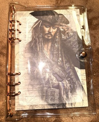 New Clear A5 Binder with Captain Jack Sparrow Sheet Paper (50 sheets)
