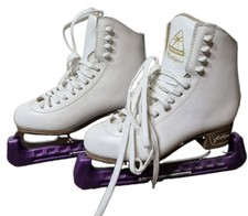 Jackson Mystique Figure Skates Size 4 Womens Youth White Ice Skating Guardog