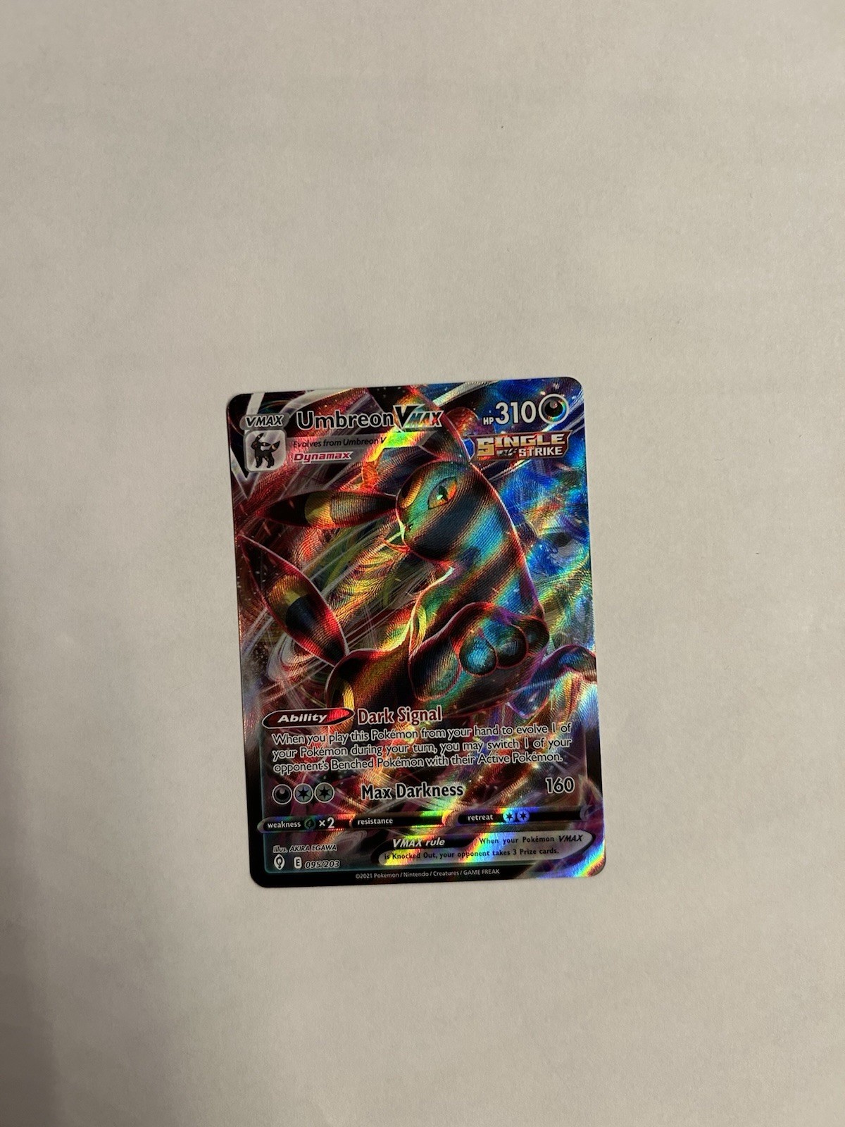 Umbreon VMAX 095/203 SWSH07: Evolving Skies Holo NM