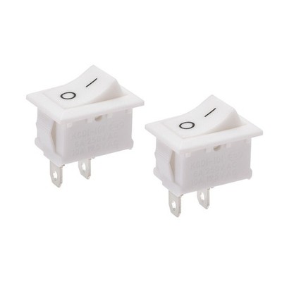 Mini Boat Rocker Switch White Toggle Switch ON/OFF AC 250V/6A 125V/10A 2pcs *tn
