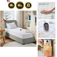 Heated Mattress Pad King Queen Twin XL Electric Quilted Bed Cover with 5-Sett...