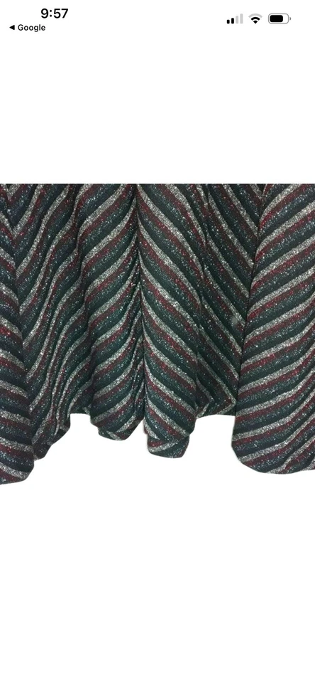 NUEVO CON ETIQUETAS MAEVE por Anthropologie Falda Chevron a Rayas Metálicas Fiesta de Vacaciones Año Nuevo Talla L Foto 4 de 4
