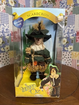 Wizard of Oz Scarecrow Porcelain Doll Including stand 2005 KMart / Brass Key
