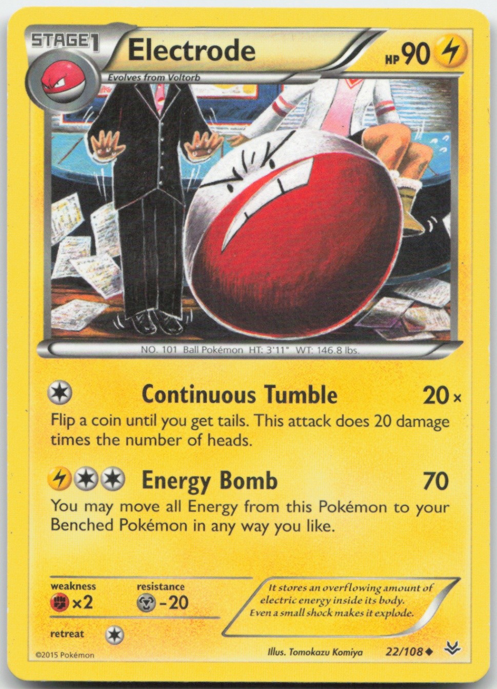 Electrode 22/108 XY - Roaring Skies Pokemon Card LP