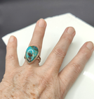 Matrix Size Resolution Sterling Silver Turquoise Ring Size 10 Teardrop Stone Earthy Matrix 27 ...