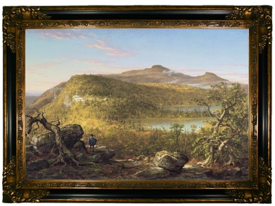 Cole Two Lakes & Mountain House Catskill Mountains Wood Framed Print Repro 19x28